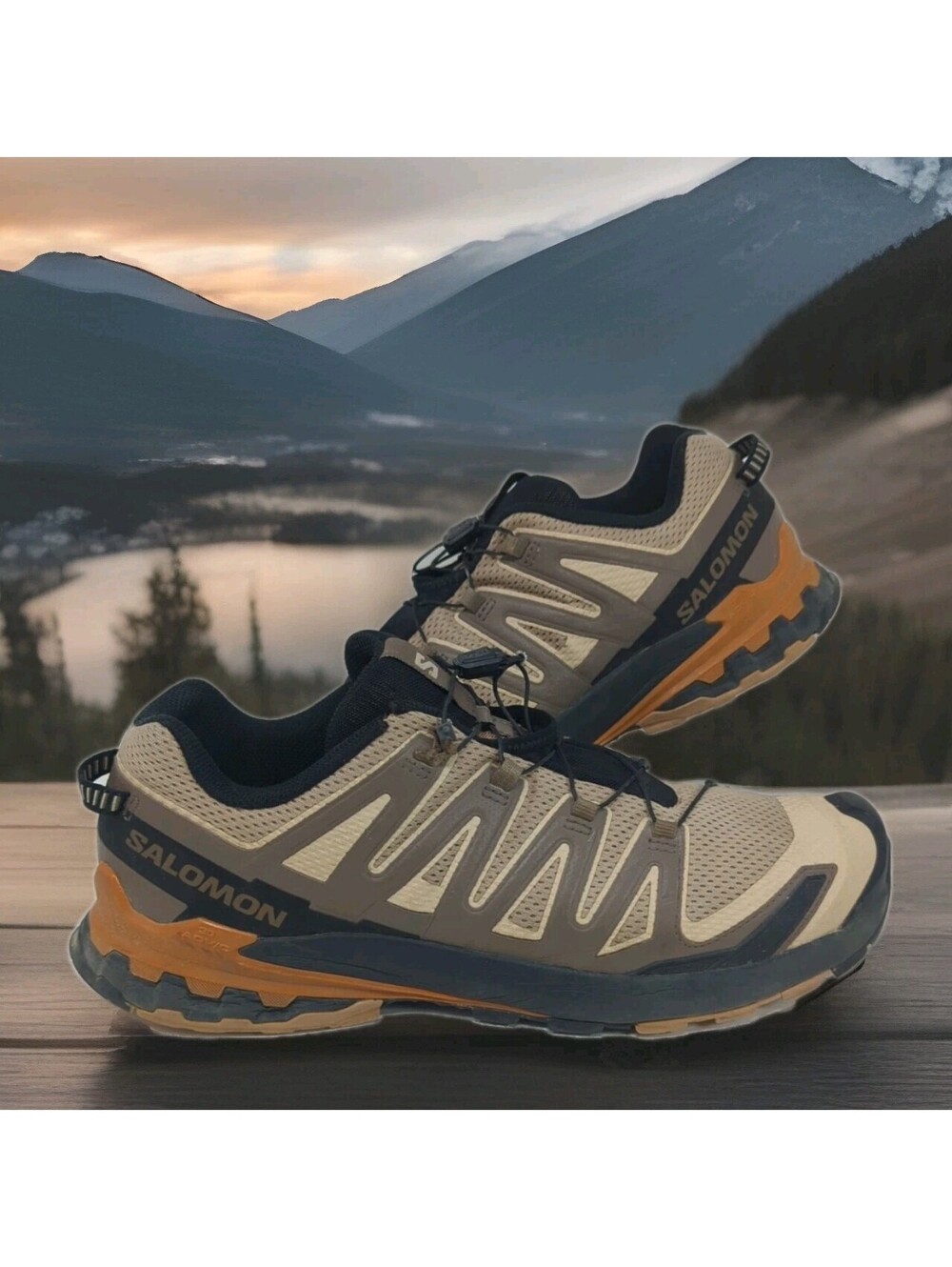 Salomon XA PRO 3D V9 Men's 13 48 Hiking Shoes 472720 Trail Running Sugar Beige